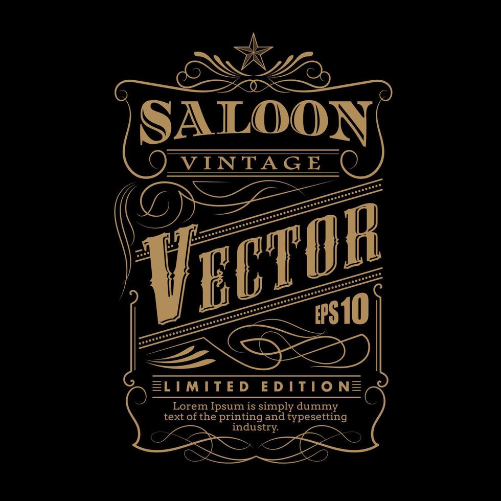 westerse hand getrokken frame label grens vintage vectorillustratie vector