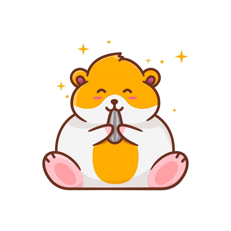 schattige hamster eet voedselillustratie vector