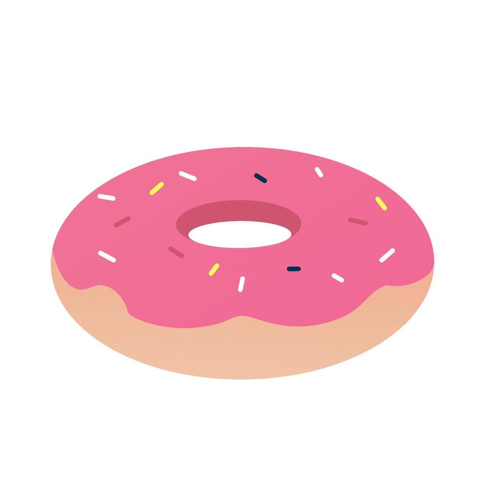 donut met roze glazuur vector