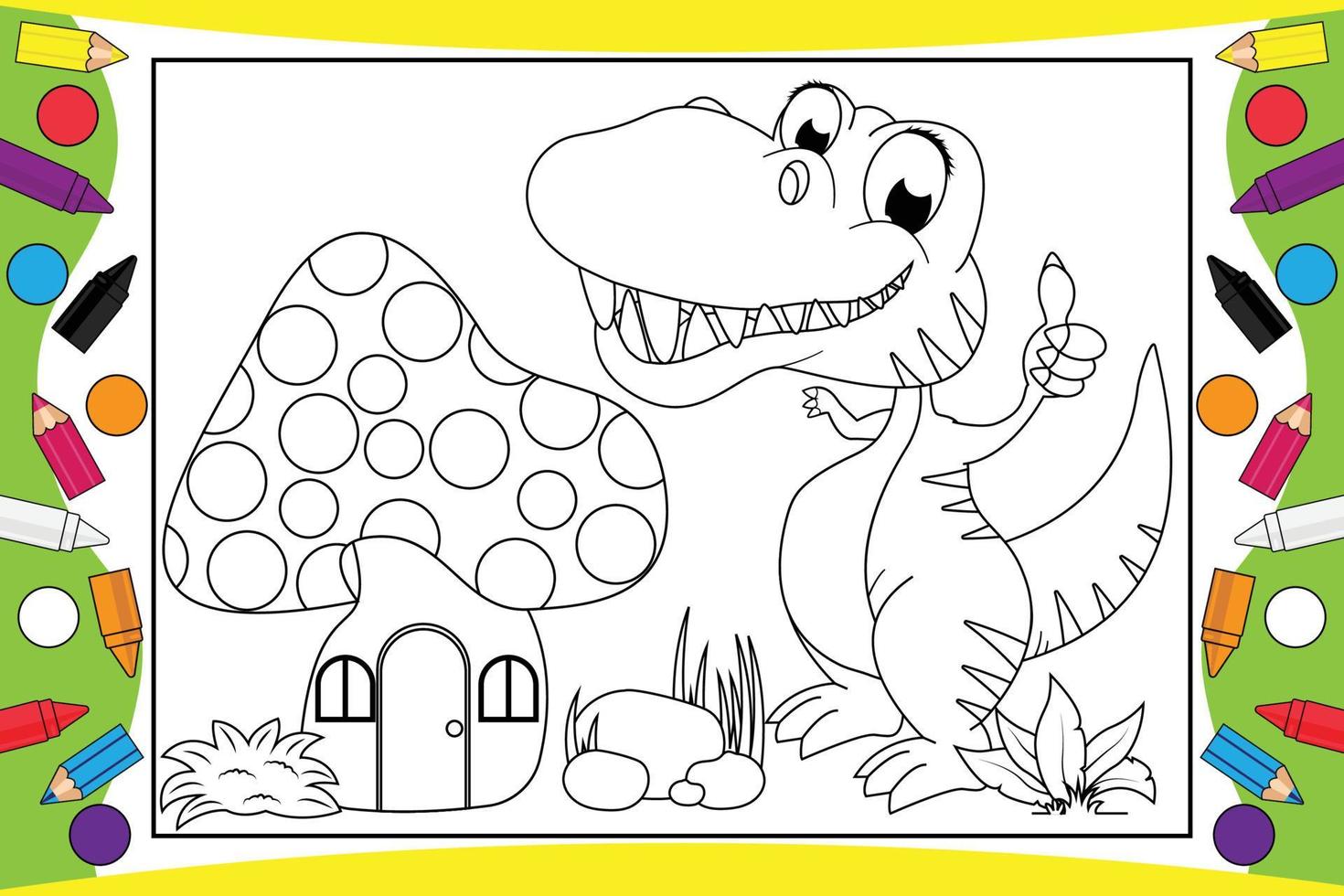 schattige dinosaurus kleuren voor kinderen vector