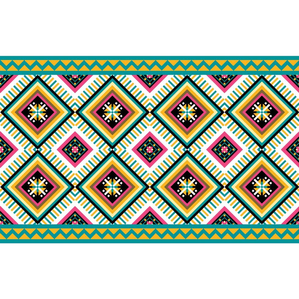kleurrijke geometrische etnische oosterse patroon traditioneel ontwerp voor achtergrond, tapijt, behang, kleding, verpakking, batik, stof, vector illustratie borduurstijl