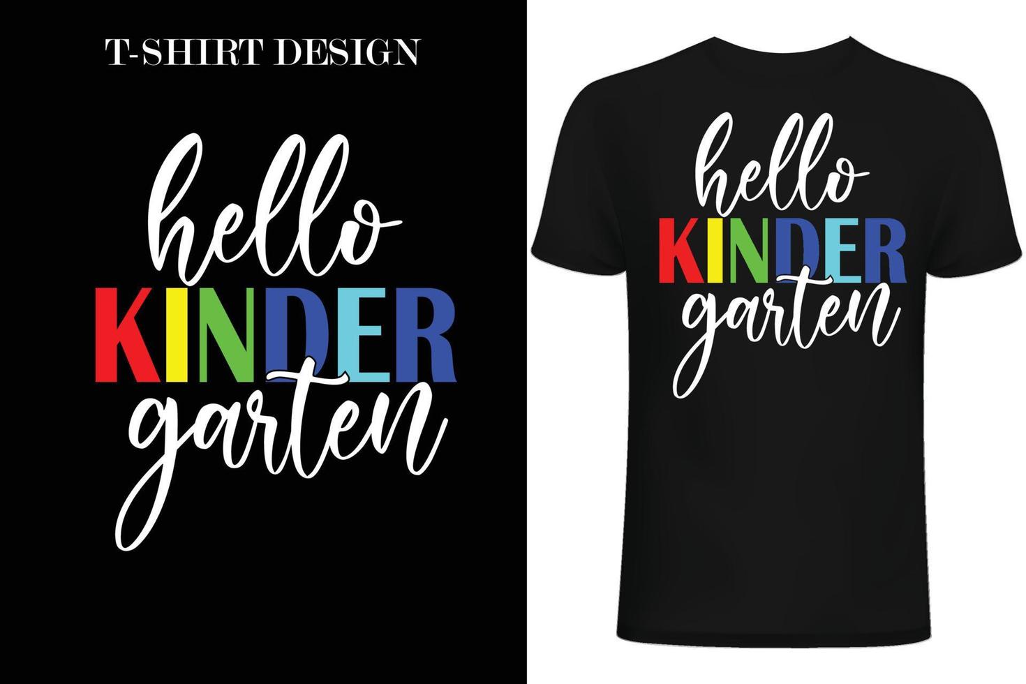 hallo kindertuin t-shirt ontwerp. terug naar school t-shirtontwerp. vector