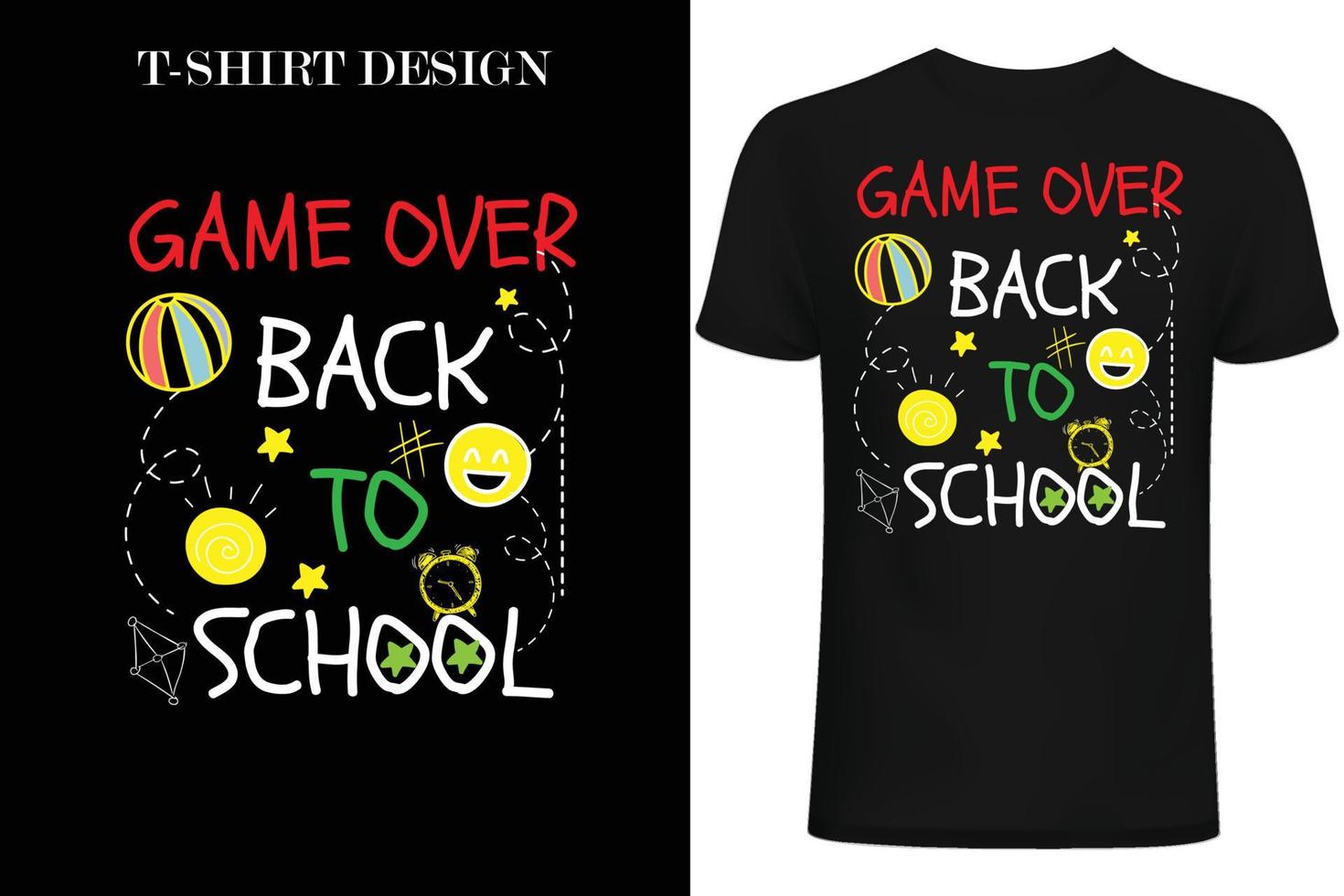 terug naar school t-shirt design.1e dag op school t-shirt design vector