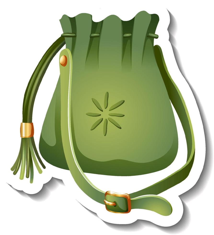 groene crossbody tas sticker op witte achtergrond vector