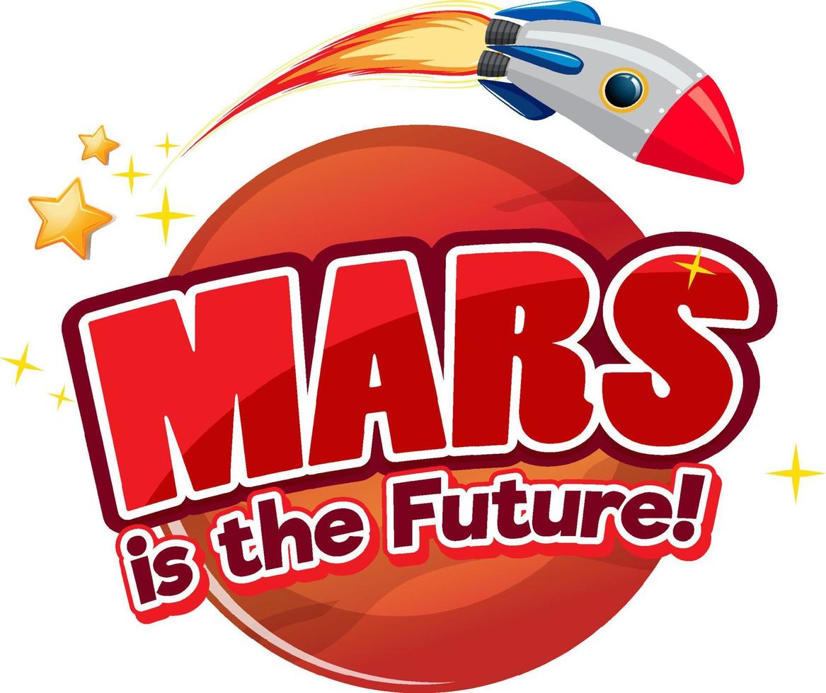 mars is het logo-ontwerp van het toekomstwoord vector