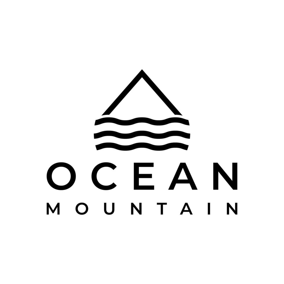 oceaan berg logo ontwerp vector