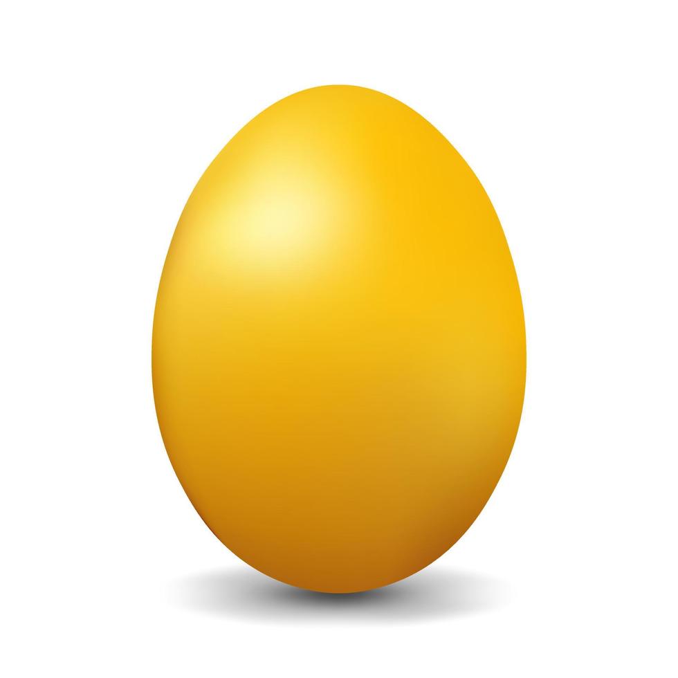geel kippenei voor Pasen realistisch en volumetrisch ei vector