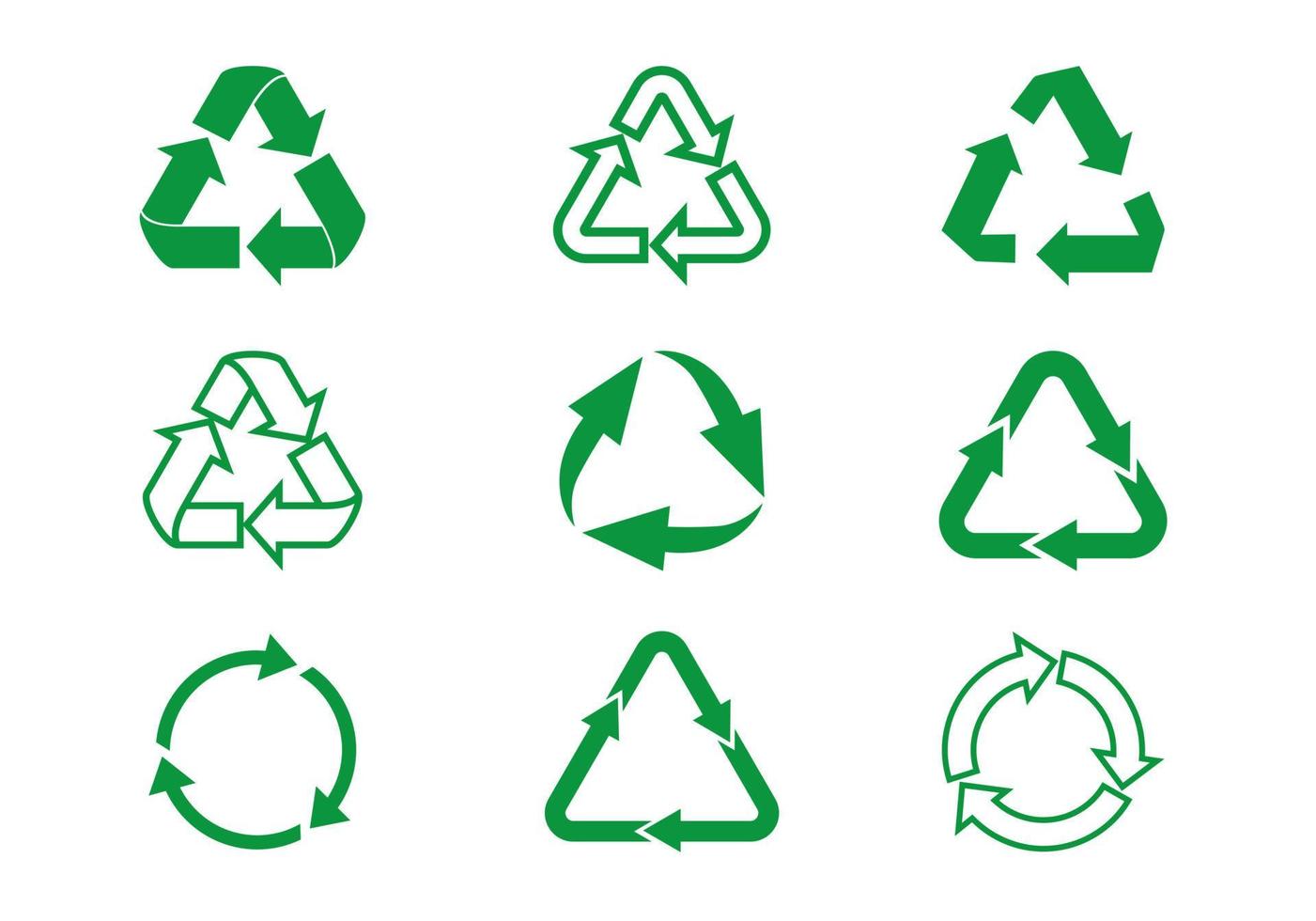 groene eco cirkel pijlen. vectorpictogrammen. vector