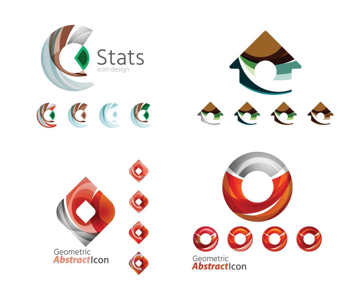minimale letter logo abstracte logo's collectie met letters. geometrische abstracte logo's vector