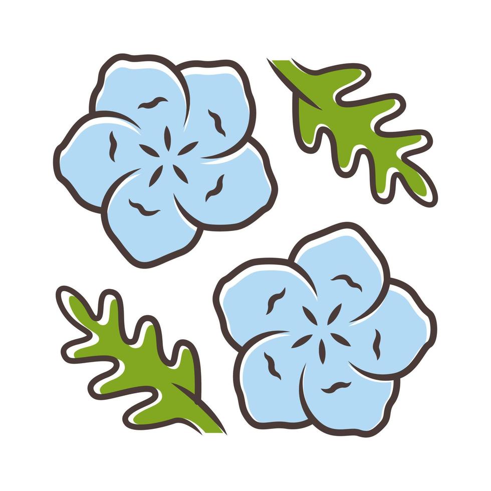 baby blauwe ogen kleur icoon. linnen bloeiende bloem. nemophila menziesii tuinplant. blauw vlas. wilde bloemen bloeien. geïsoleerde vectorillustratie vector