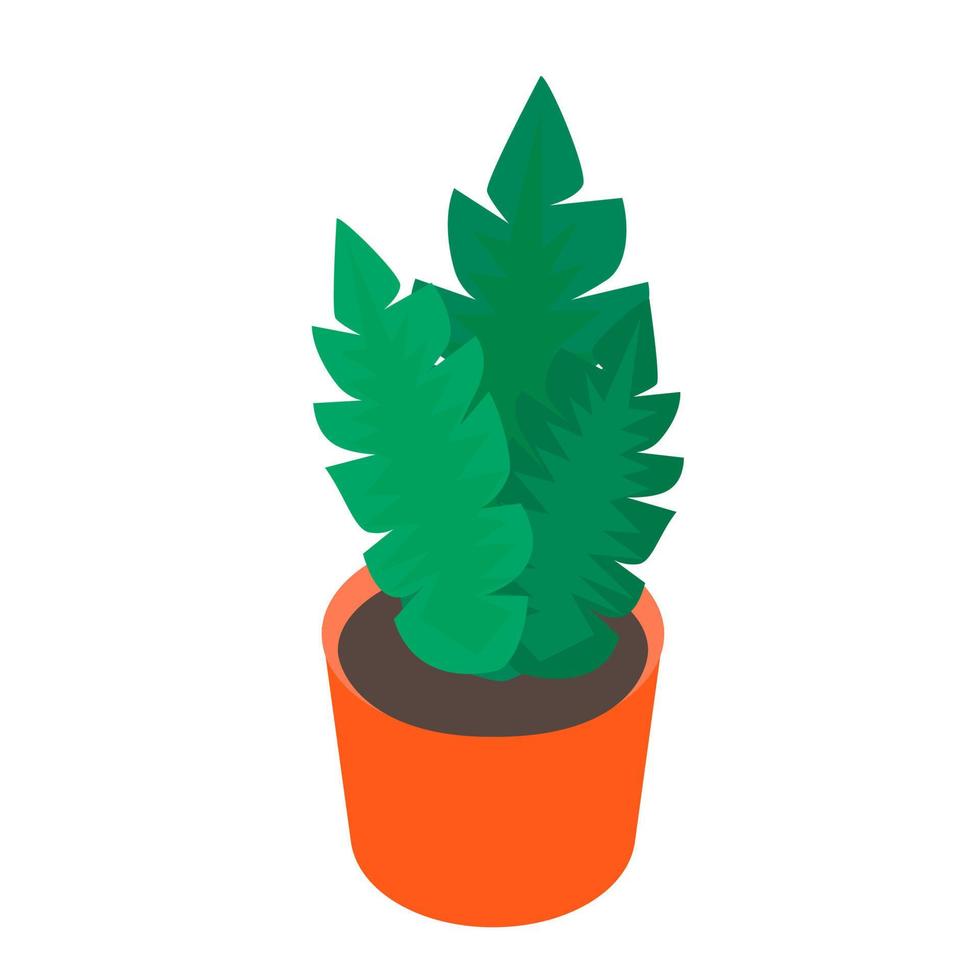 isometrische kamerplant in de pot vector illustratie eps. 10