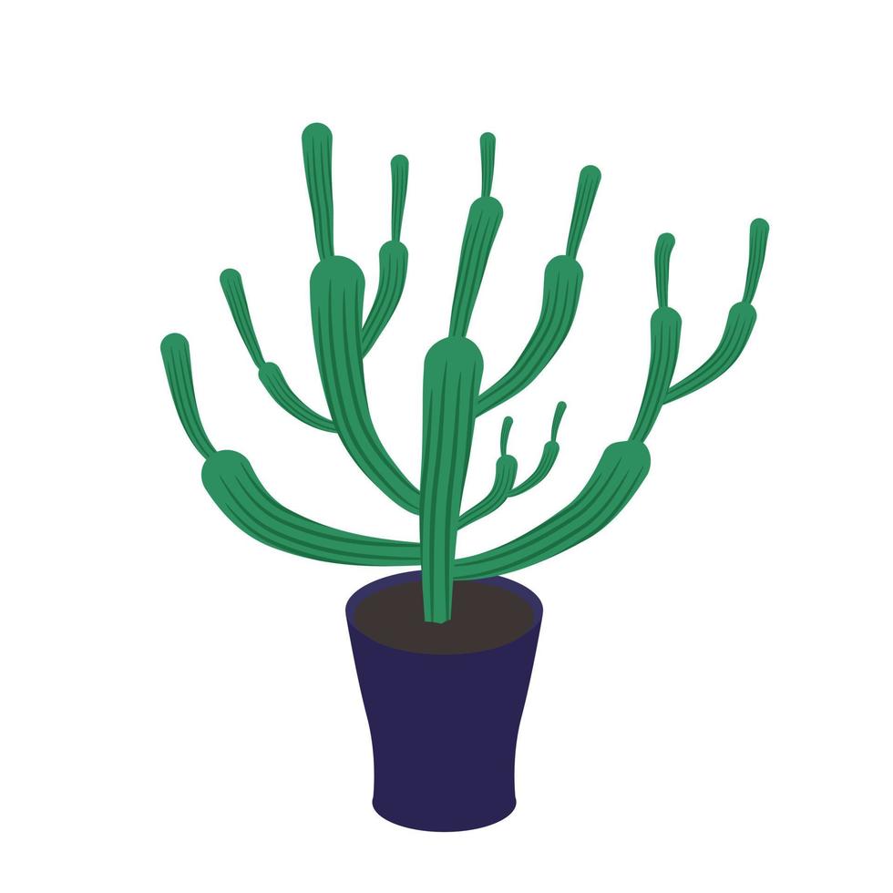 cactus gestreept in huis pot vectorillustratie in vlakke stijl vector