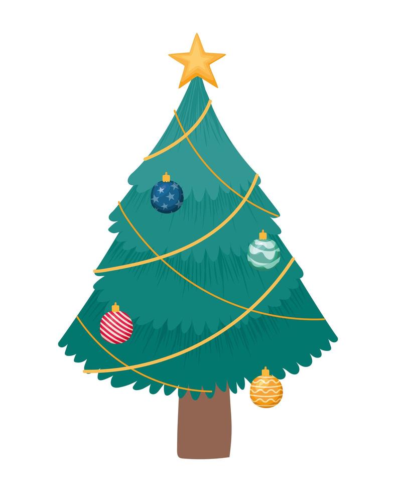 schattige kerstboom vector