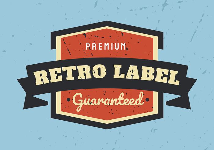 Retro-label op blauwe achtergrond vector