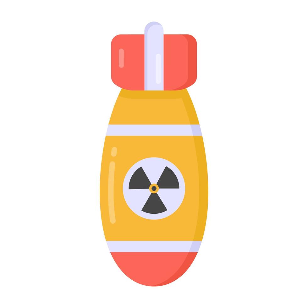 een militaire nucleaire raket platte pictogram vector