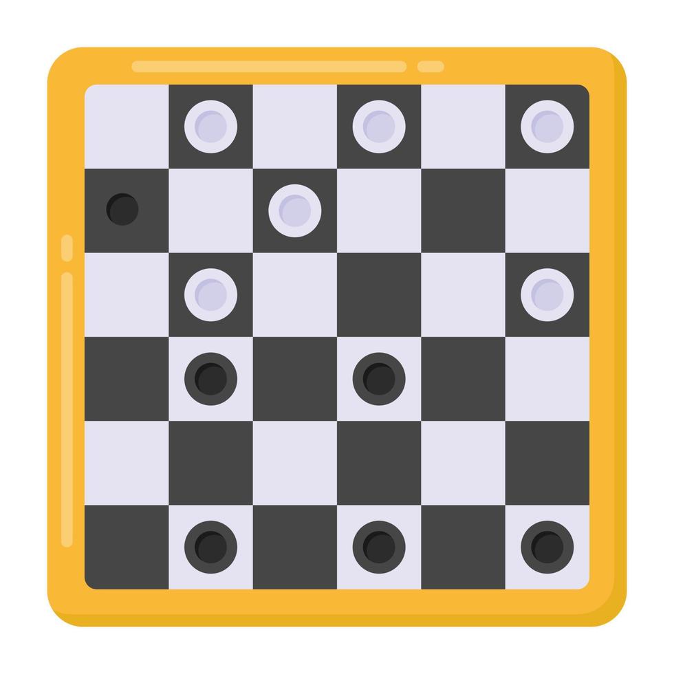 schaakbord in vlakke stijl bewerkbare vector, indoor game vector