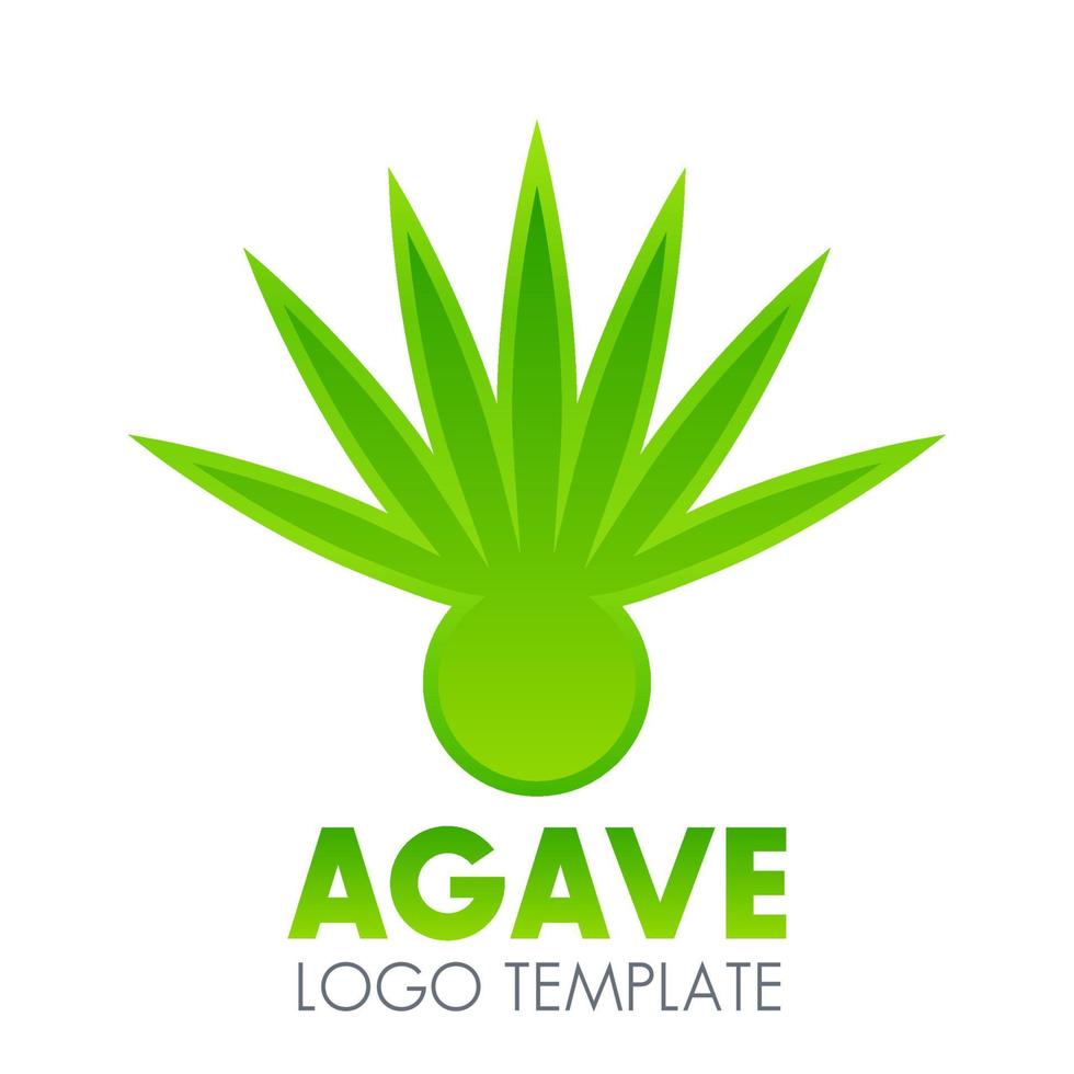 agave plant logo-element over wit vector