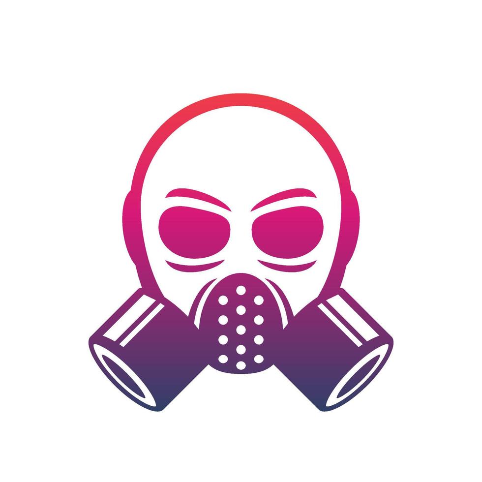 gasmasker pictogram, vector teken over white