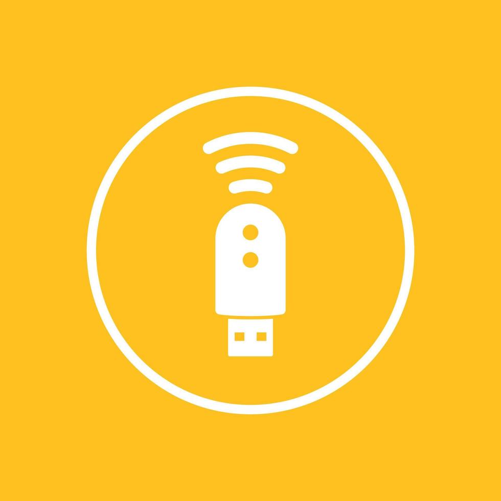 USB-modempictogram in cirkel, 3g, 4g, lte-modemteken, geïsoleerd pictogram, vectorillustratie vector