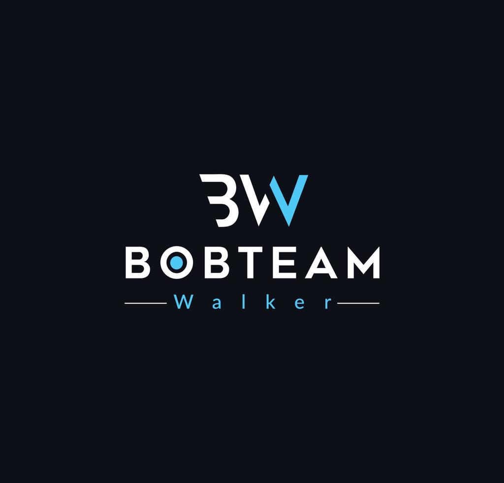 bobteam-logo-ontwerp en bw-letterlogo-ontwerp vector