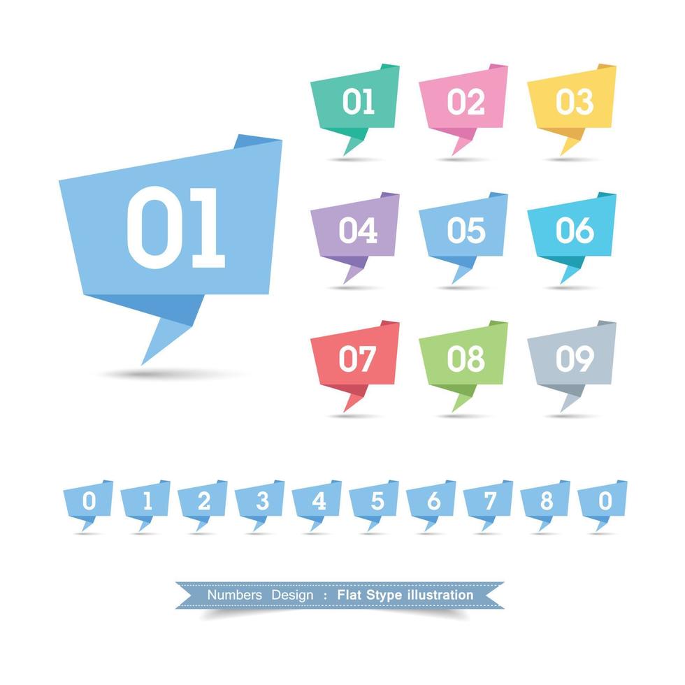 nummers icon set met full colour vector design element