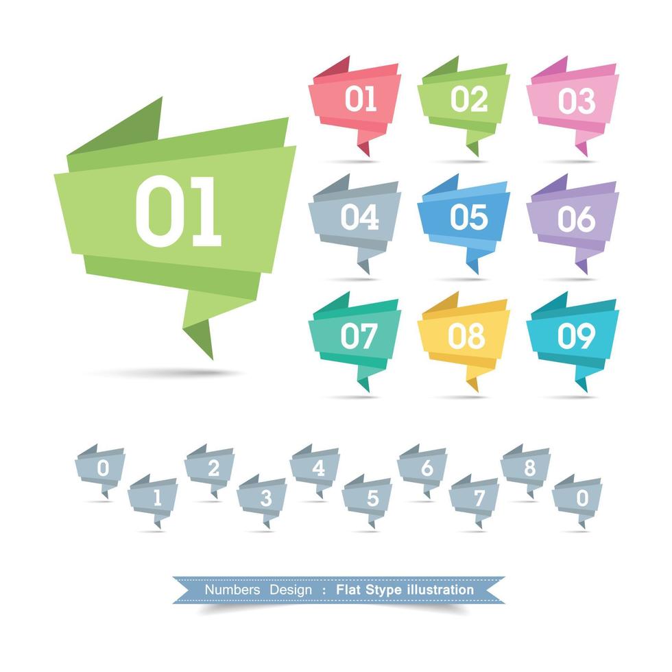 nummers icon set met full colour vector design element