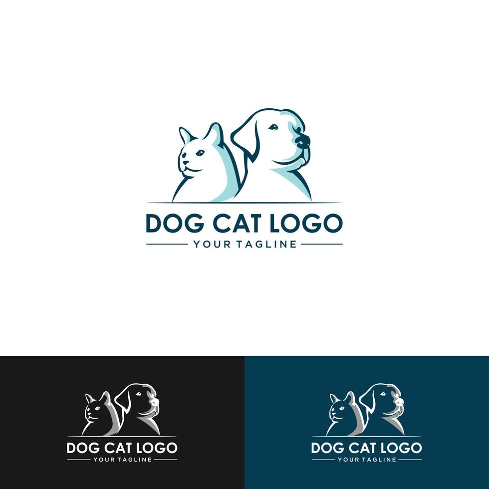 hond en kat logo ontwerp vector. vector