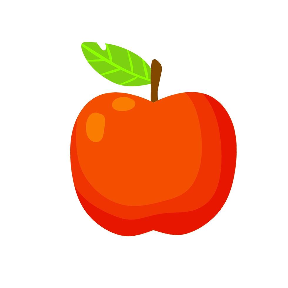 rode appel. vrucht met een blad. vers natuurlijk voedsel. vector