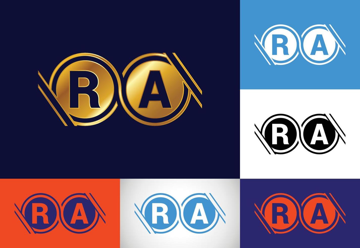 eerste monogram brief ra logo vector ontwerpsjabloon. ra brief logo ontwerp