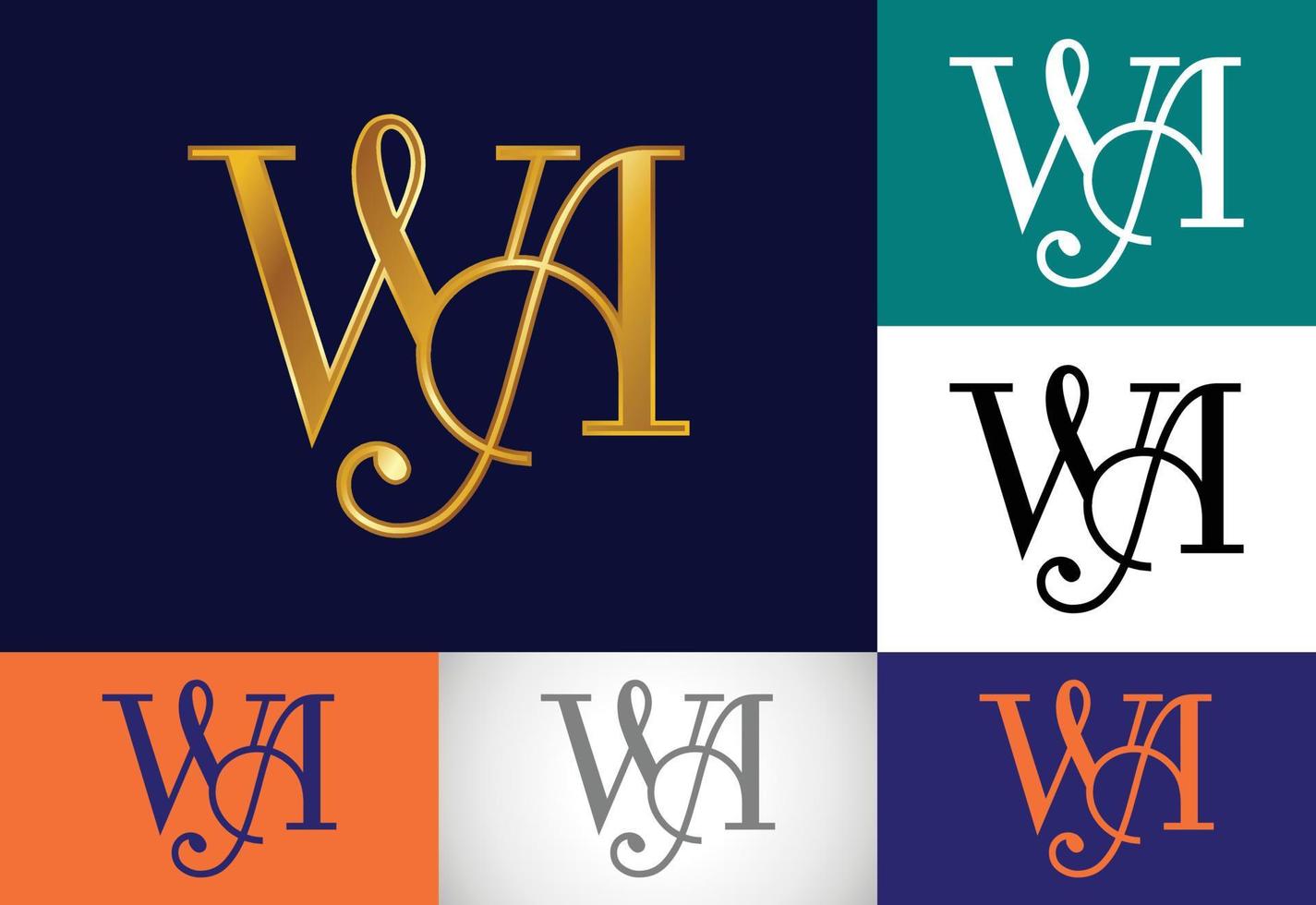 eerste monogram brief wa logo vector ontwerpsjabloon. wa brief logo ontwerp