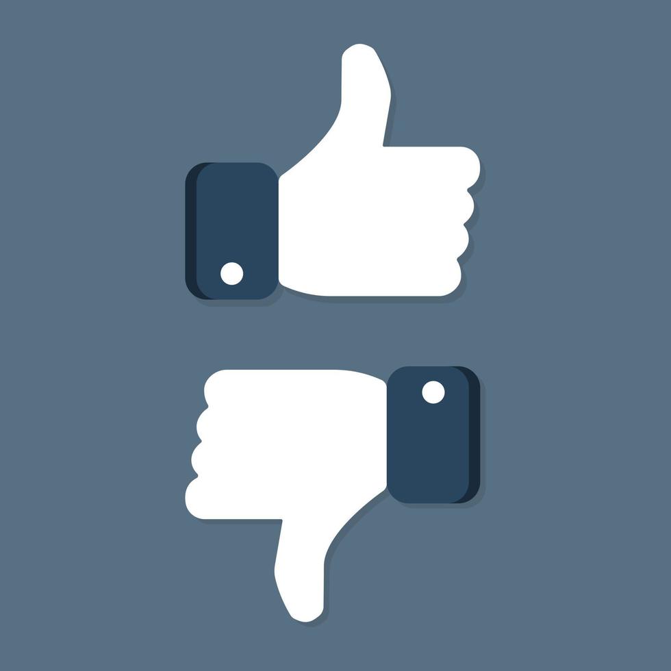 social media like en dislike knop vector