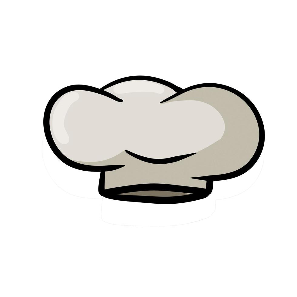 kok muts. witte kleren koken. element van het restaurant en café-logo. vector