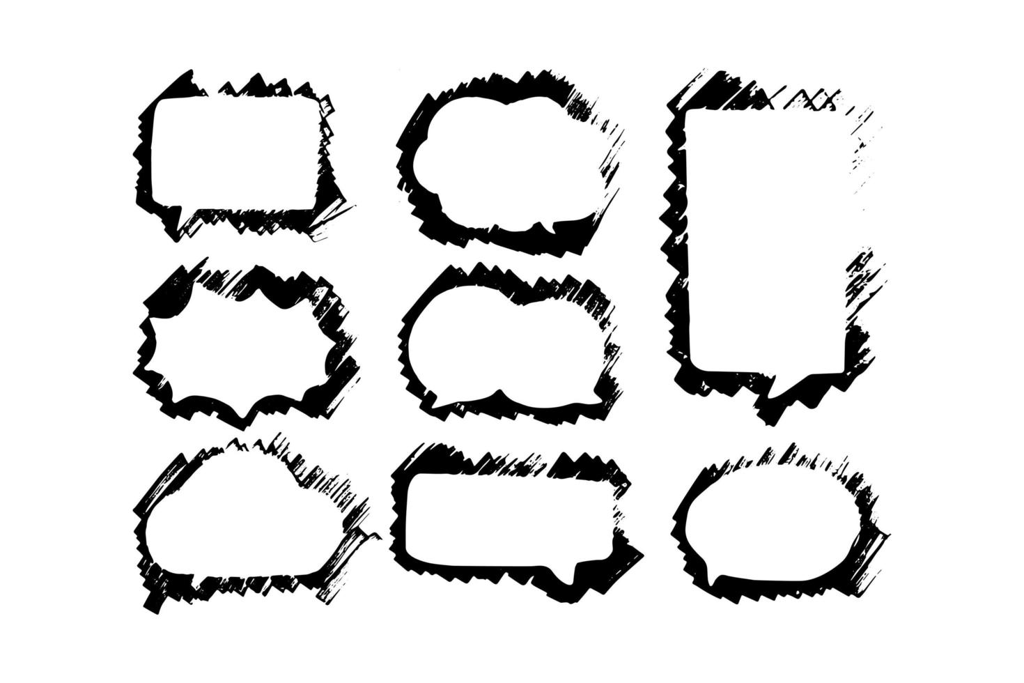 hand getrokken schets tekstballonnen set. vectorillustratie. vector