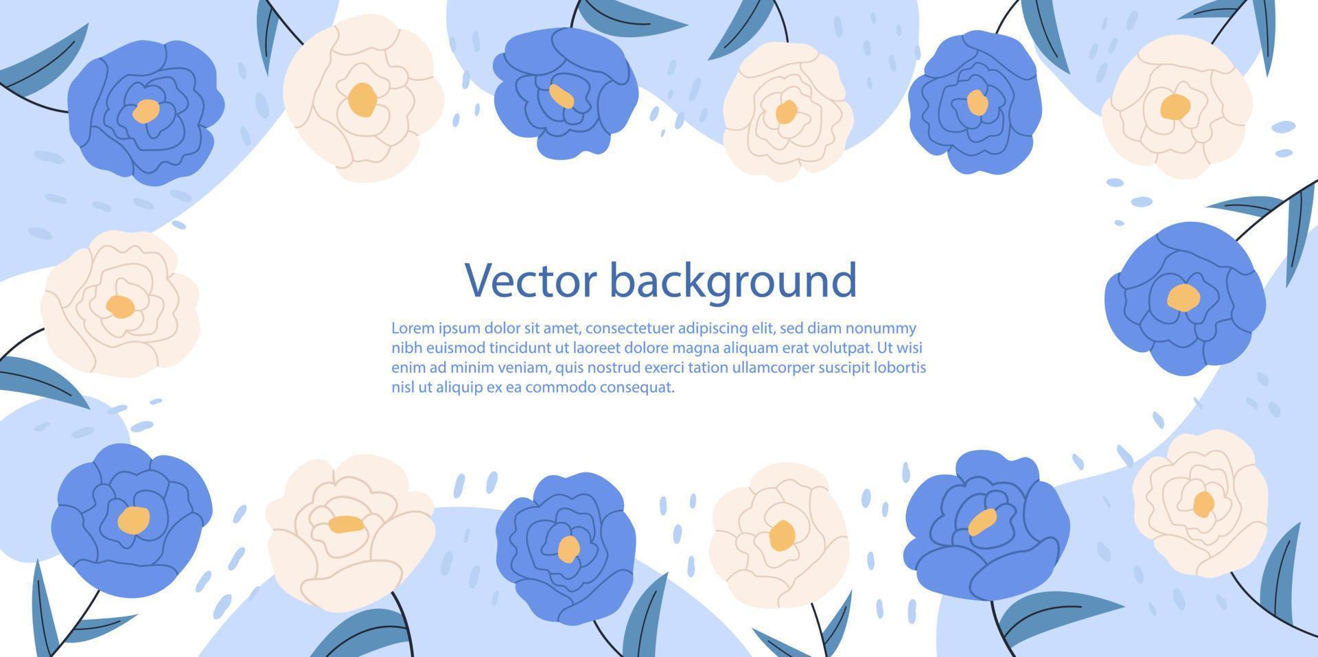 bloemenachtergrond met bloeiende pioenrozen vector