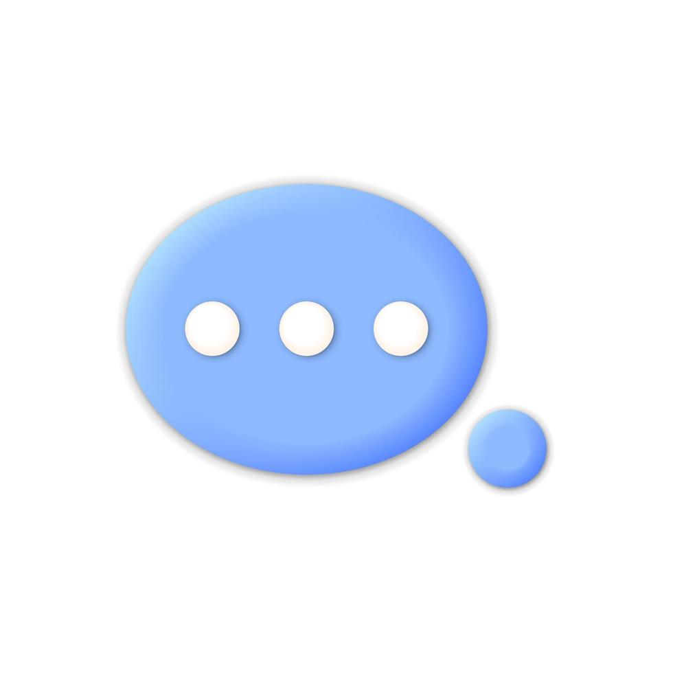 3d praatjebel. praten, dialoog, messenger of online ondersteuningsconcept. concept. vector illustratie