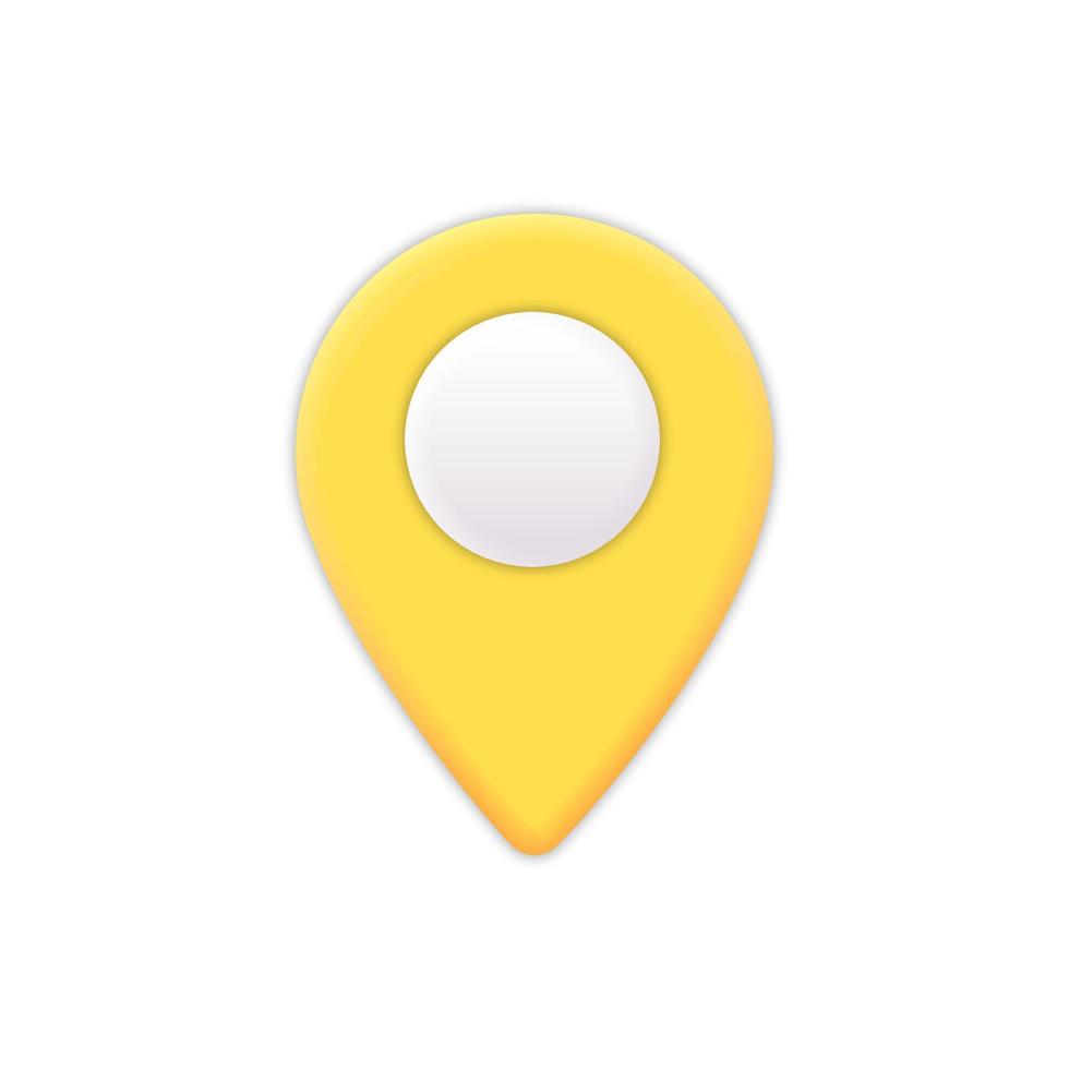 kaart locatie aanwijzer 3d pin. navigatiepictogram voor web, banner, logo of badge. vector