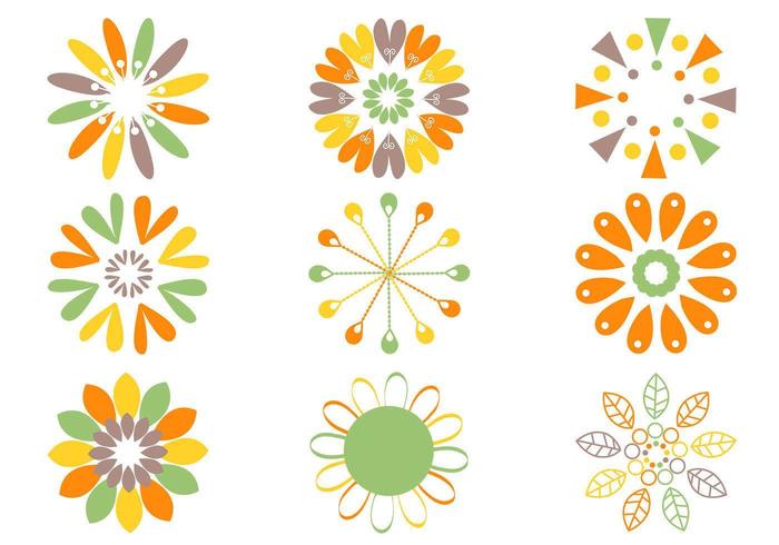 Retro bloem vector pack