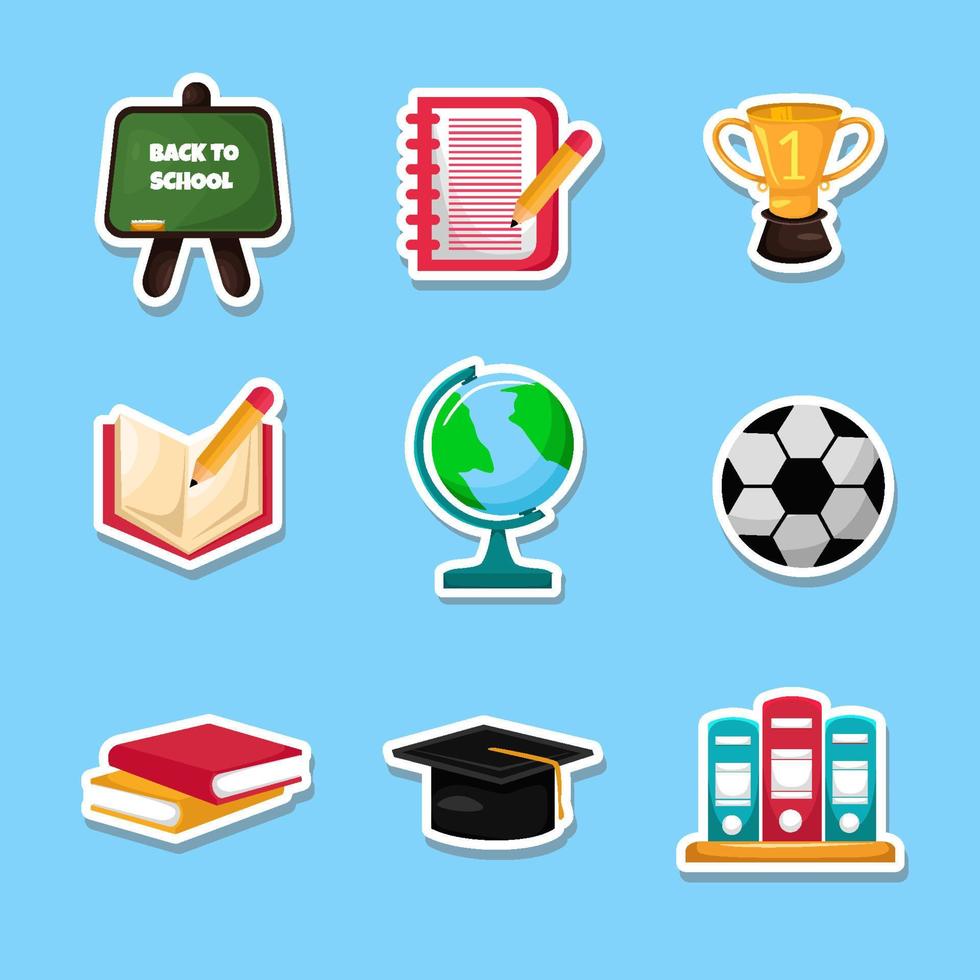 terug naar school stickerset vector