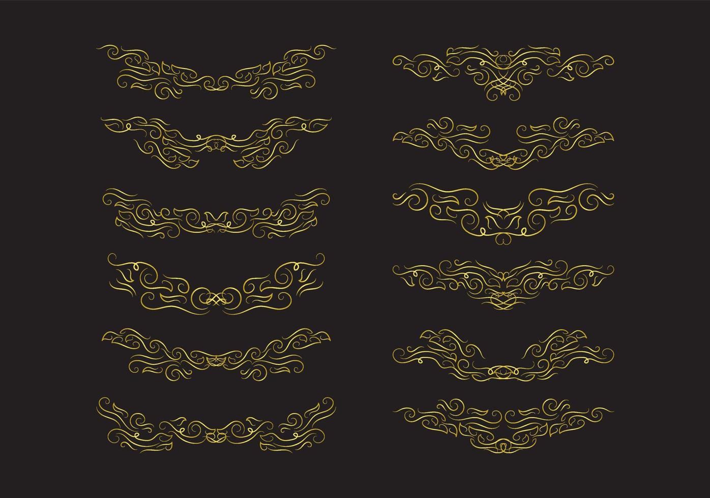 gouden randen elementen set collectie, ornament vector