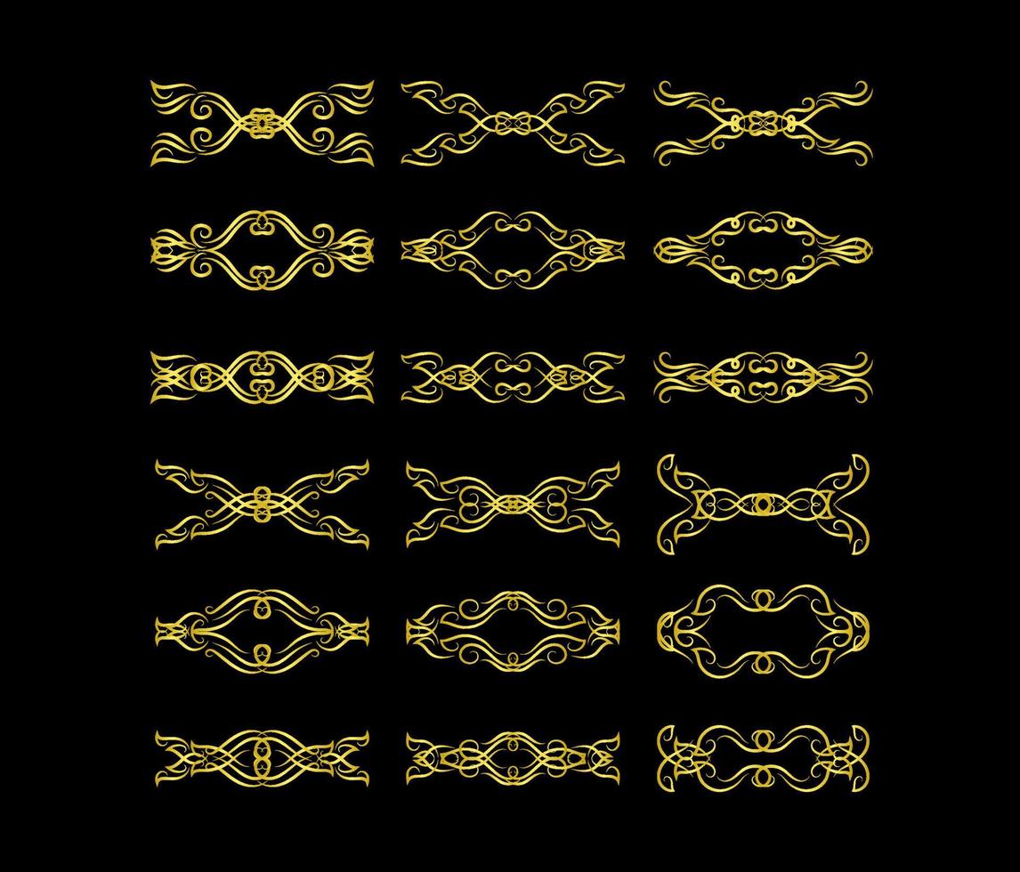 gouden randen elementen set collectie, ornament vector