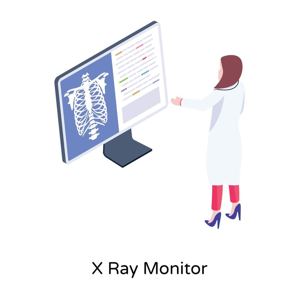 een röntgenmonitor, download dit premium isometrische ontwerp vector