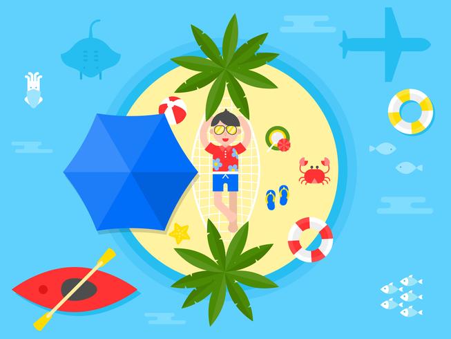 Zomervakantie, zomer strand poster vectorillustratie vector