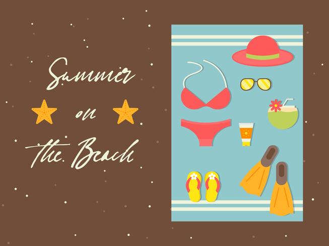 Zomervakantie, zomer strand poster vectorillustratie vector