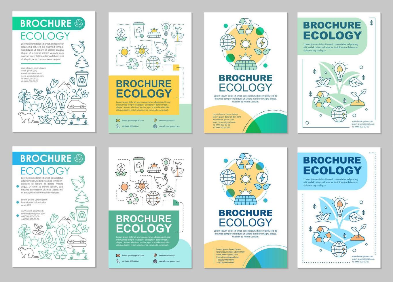 ecologie brochure sjabloon lay-out. milieubescherming. flyer, boekje, folder printontwerp met lineaire illustraties. planeet redden. vectorpagina's voor tijdschriften, jaarverslagen, reclameposters vector