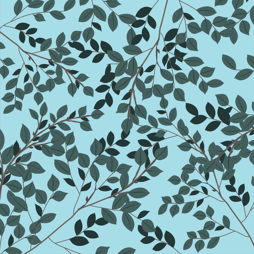 bloemen naadloos patroon groene plant op witte achtergrond vector