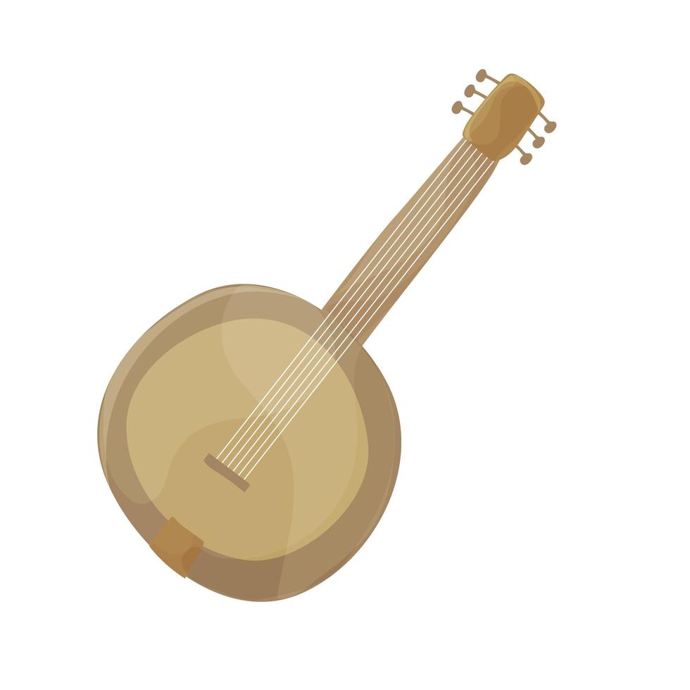 kleurrijke cartoon luit. snaar muziekinstrument. muziek vectorillustratie vector