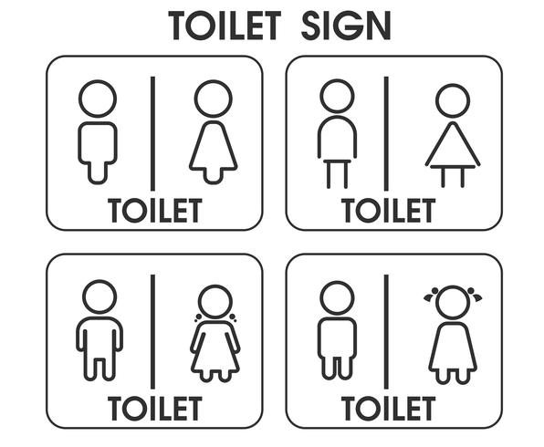 Mannen en vrouwen Toilet teken pictogramthema&#39;s Dat ziet er eenvoudig en modern. Illustratie Vector EPS10.