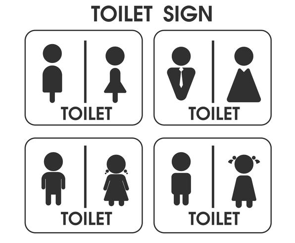 Mannen en vrouwen Toilet teken pictogramthema&#39;s Dat ziet er eenvoudig en modern. Illustratie Vector EPS10.