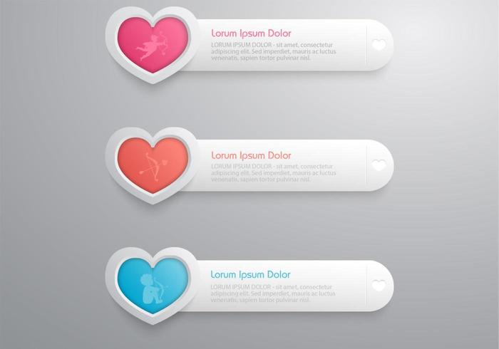 Hart banner vector pack