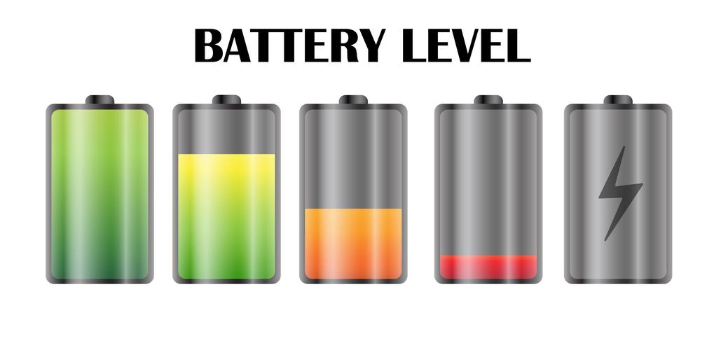 Pictogram voor energieniveau op de batterij van de smartphone. vector